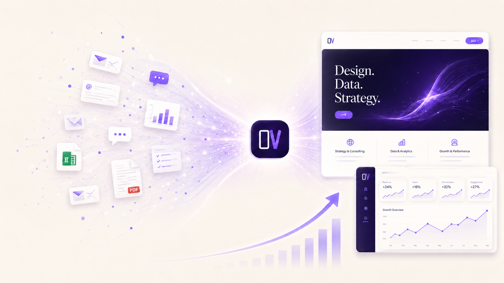 Omvero Digital — Design, Data, Strategy. Transforming scattered business inputs into professional websites, dashboards, and growth.
